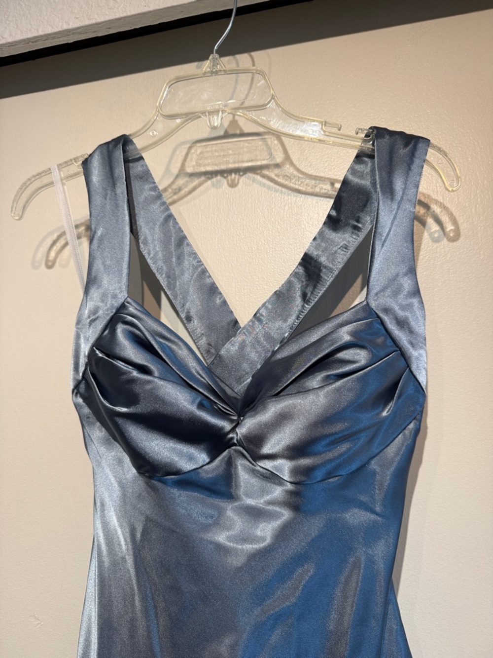 Onyx Nite Satin Maxi Dress in Slate Blue - Picture 3 of 5